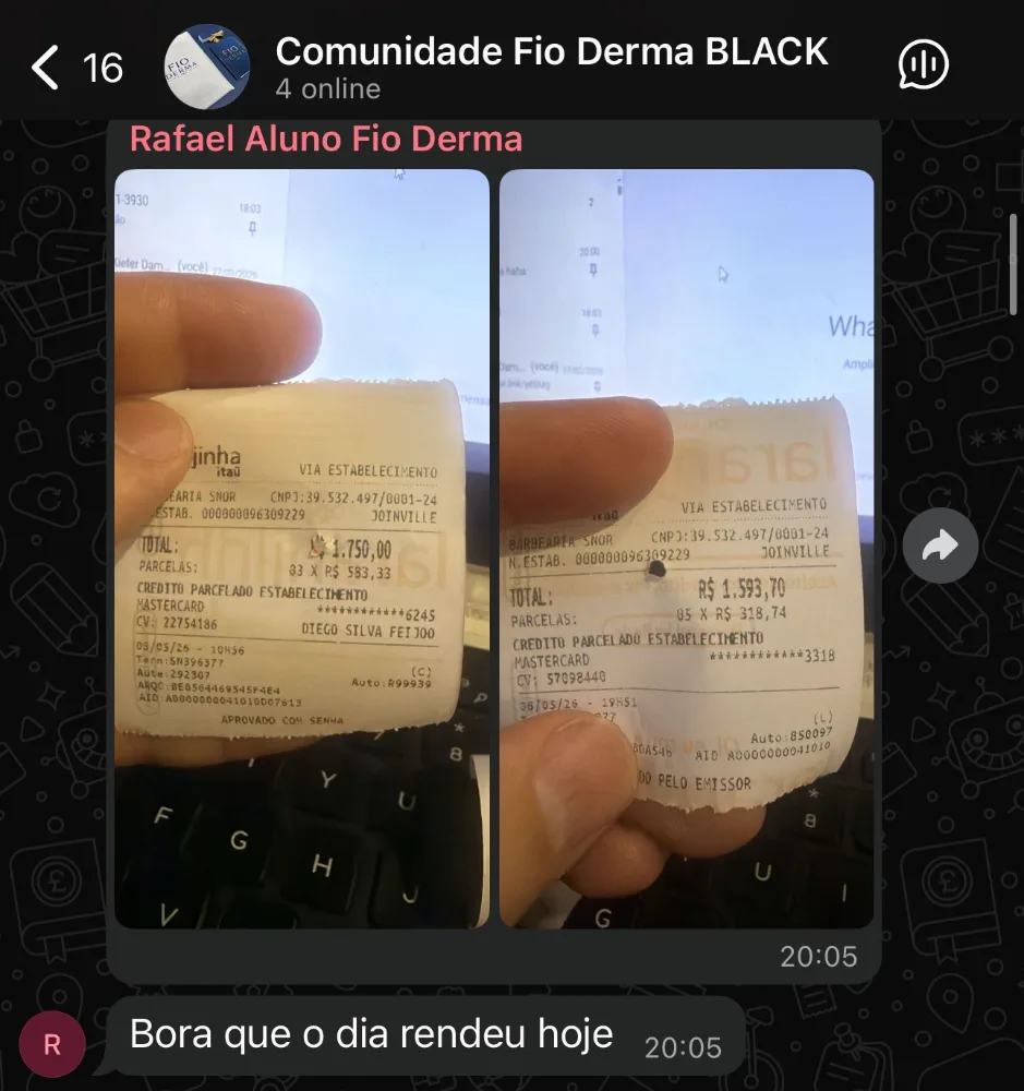 Dois comprovantes: R$ 1.750 e R$ 1.593