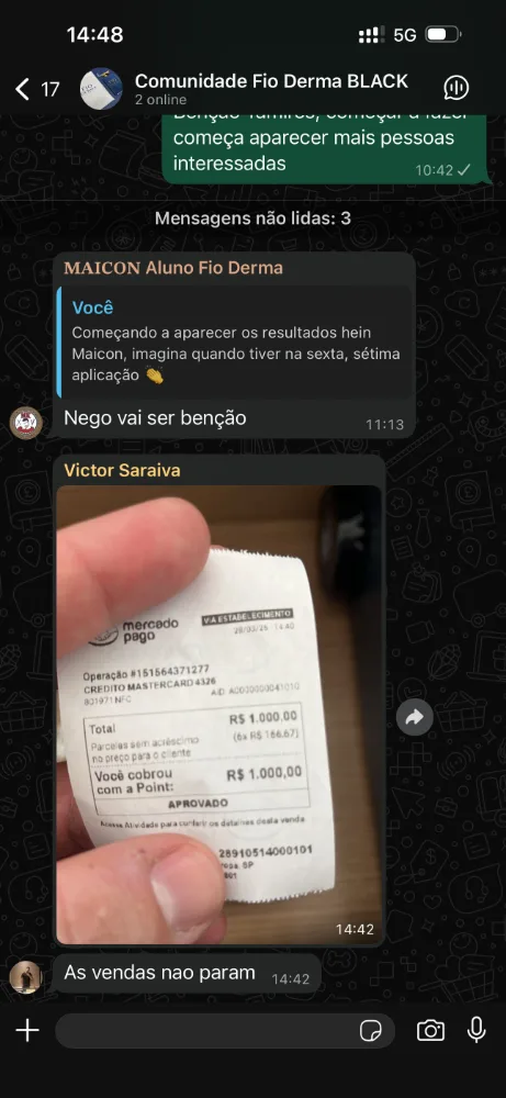 Comprovante de R$ 1.000